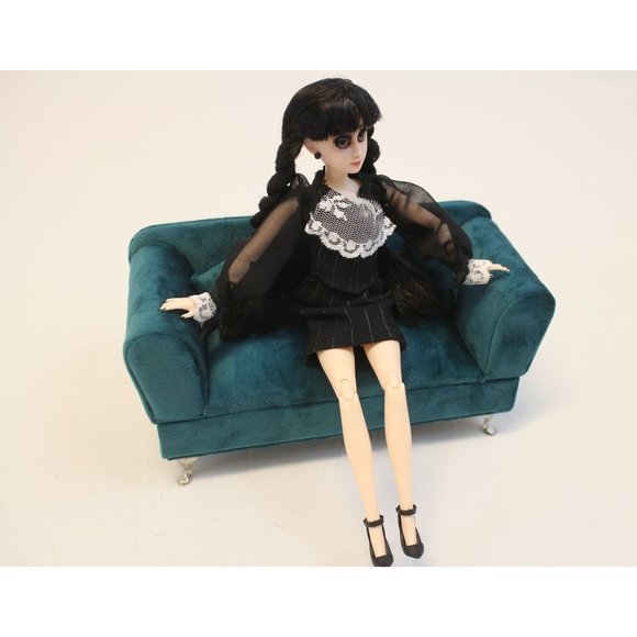 Custom Wednesday Addams Repaint Doll OOAK - Picture 6 of 8